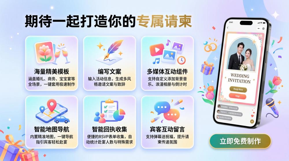 免费无版权！高颜值电子邀请函模板，直接套用零成本